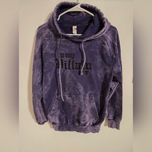 Embroidered "In My Villian Era" Distressed Purple Hoodie